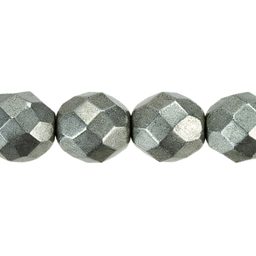 Czech Fire-Polish 8mm ColorTrends: Saturated Metallic Frost Gray (25pcs)