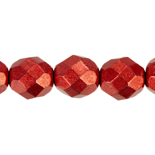 Czech Fire-Polish 8mm ColorTrends: Saturated Metallic Cranberry (25pcs)