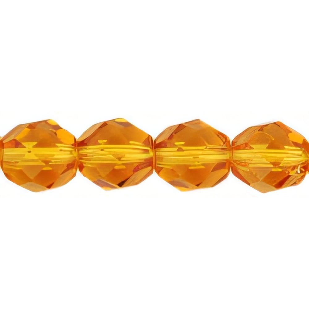 Czech Fire-Polish 8mm Med Topaz (25pcs)