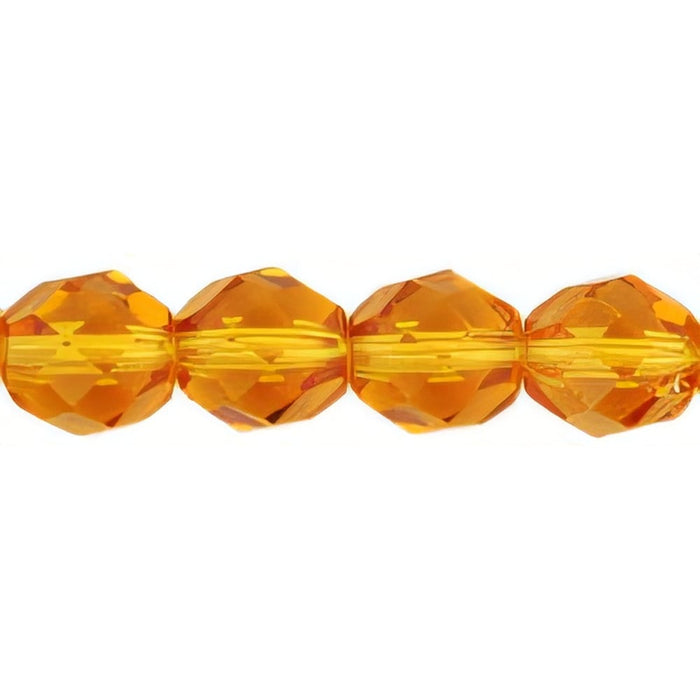 Czech Fire-Polish 8mm Med Topaz (25pcs)