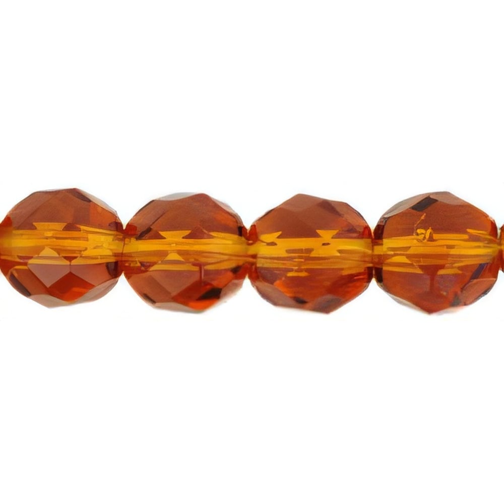 Czech Fire-Polish 8mm Dk Topaz (25pcs)