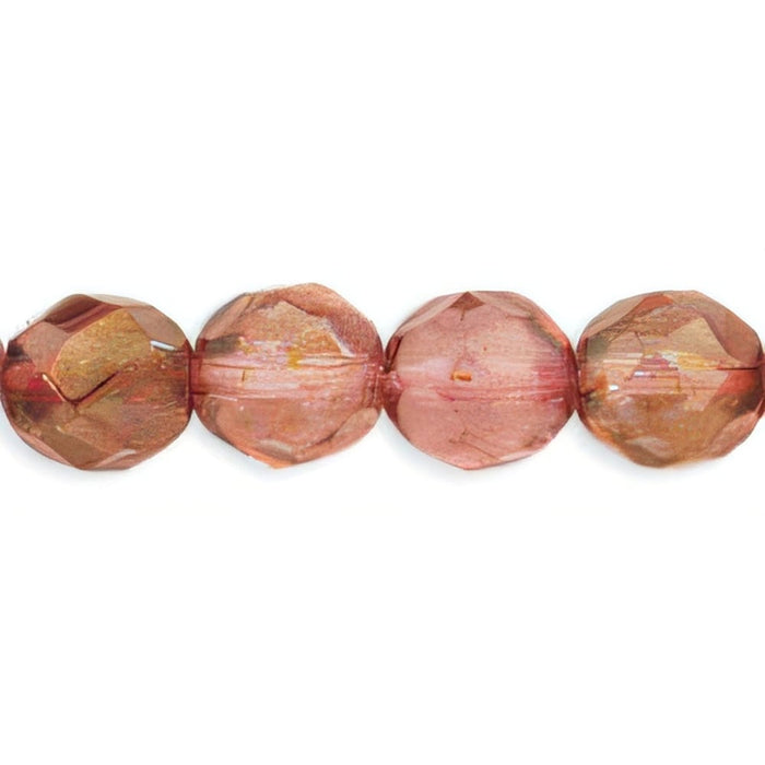 Czech Fire-Polish 8mm Luster - Transparent Rosaline (25pcs)