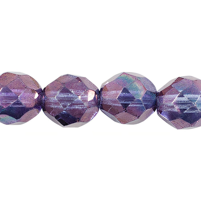 Czech Fire-Polish 8mm Luster - Transparent Denim Blue (25pcs)