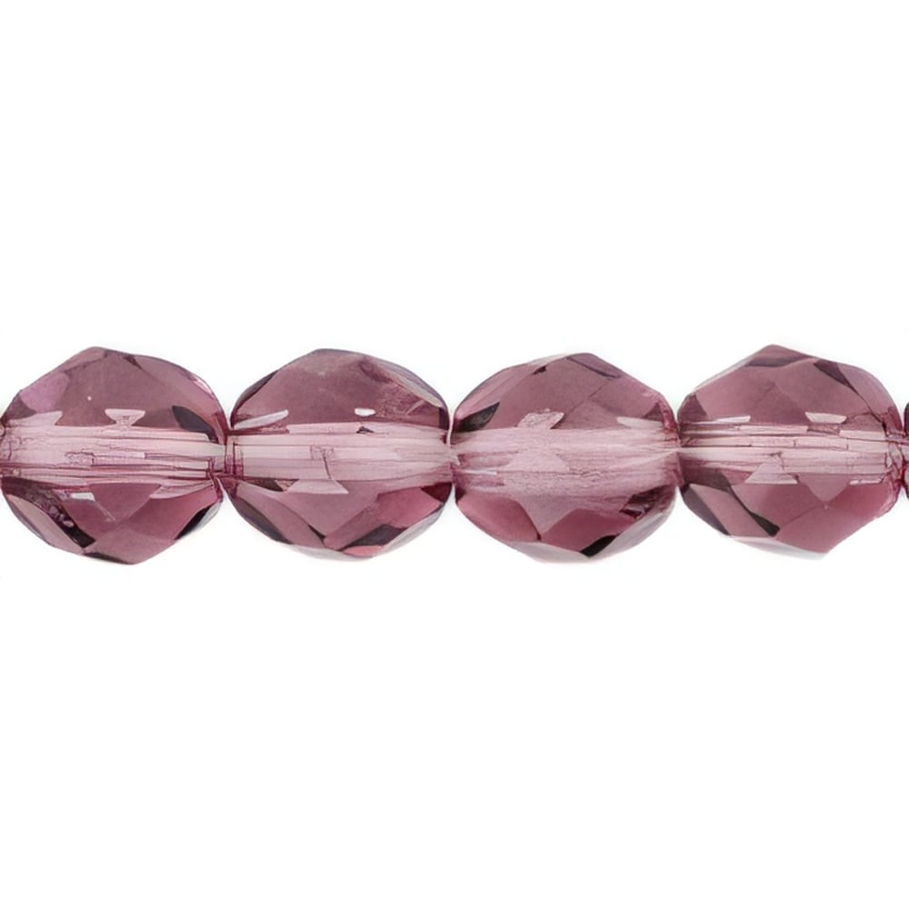Czech Fire-Polish 8mm Med Amethyst (25pcs)