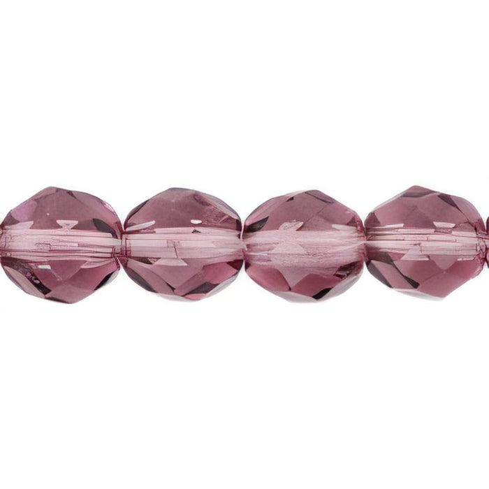 Czech Fire-Polish 8mm Med Amethyst (25pcs)