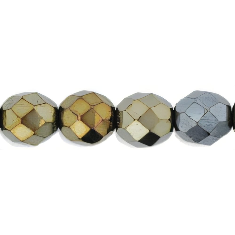 Czech Fire-Polish 8mm Iris - Brown (25pcs)