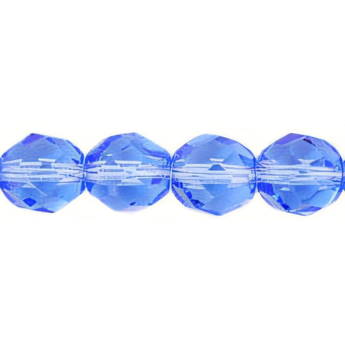 Czech Fire-Polish 8mm Med Sapphire (25pcs)