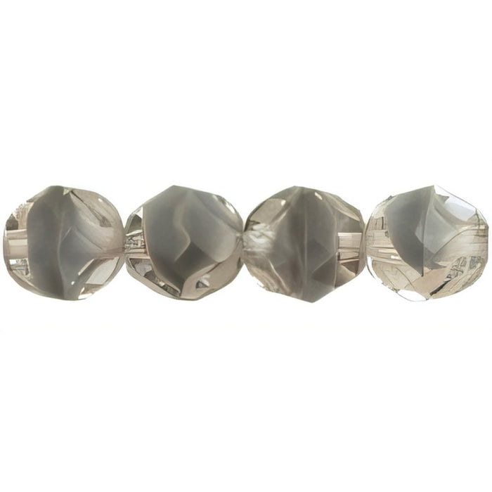 Czech Fire-Polish 8mm Crystal/Gray (25pcs)