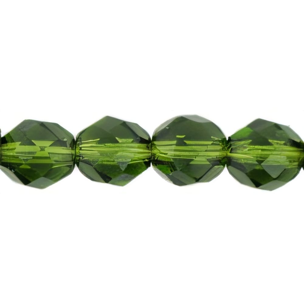 Czech Fire-Polish 8mm Olivine (25pcs)