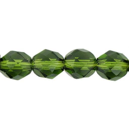 Czech Fire-Polish 8mm Olivine (25pcs)