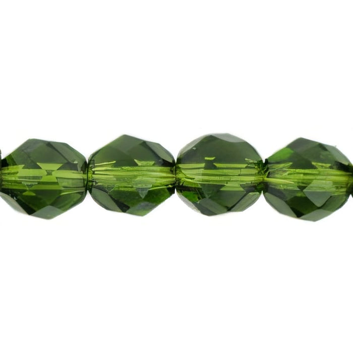 Czech Fire-Polish 8mm Olivine (25pcs)