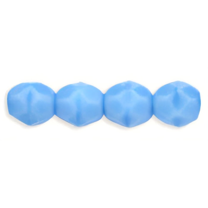 Czech Fire-Polish 8mm Sky Blue Coral (25pcs)