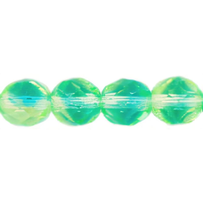 Czech Fire-Polish 8mm Green/Blue (25pcs)