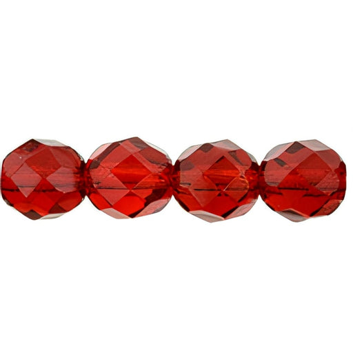 Czech Fire-Polish 8mm Ruby (25pcs)