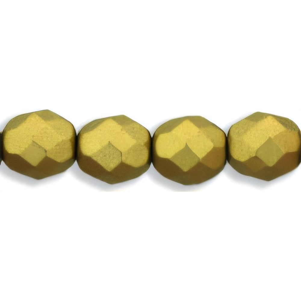 Czech Fire-Polish 8mm Matte - Metallic Aztec Gold (25pcs)