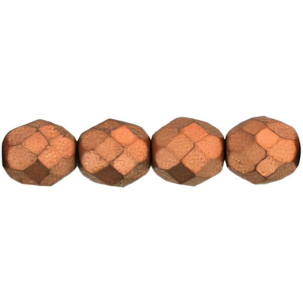 Czech Fire-Polish 8mm Matte - Metallic Copper (25pcs)