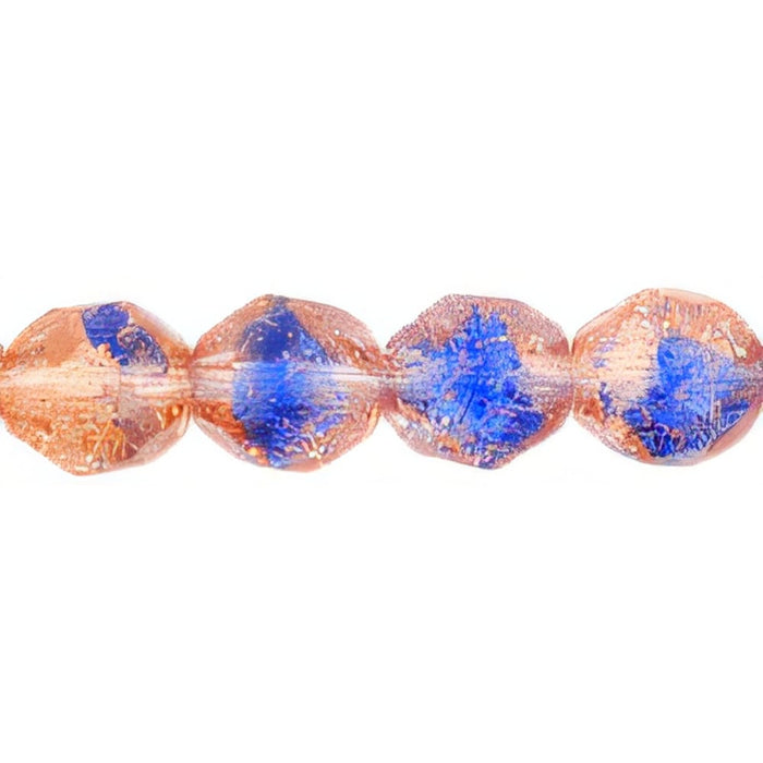 Czech Crackle Firepolish 8mm Lt Pink/Blue (25pcs)