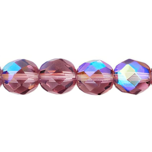 Czech Firepolish 8mm Med Amethyst AB (25pcs)