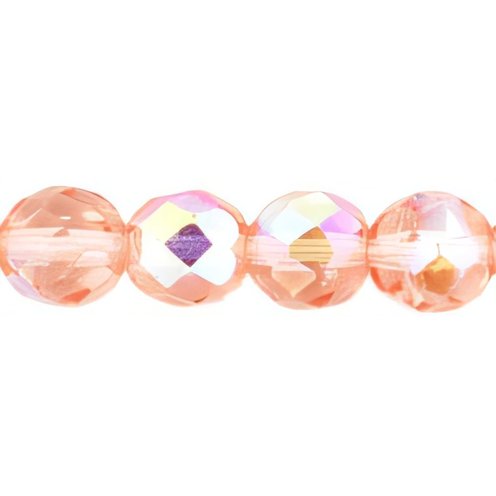 Czech Firepolish 8mm Rosaline AB (25pcs)