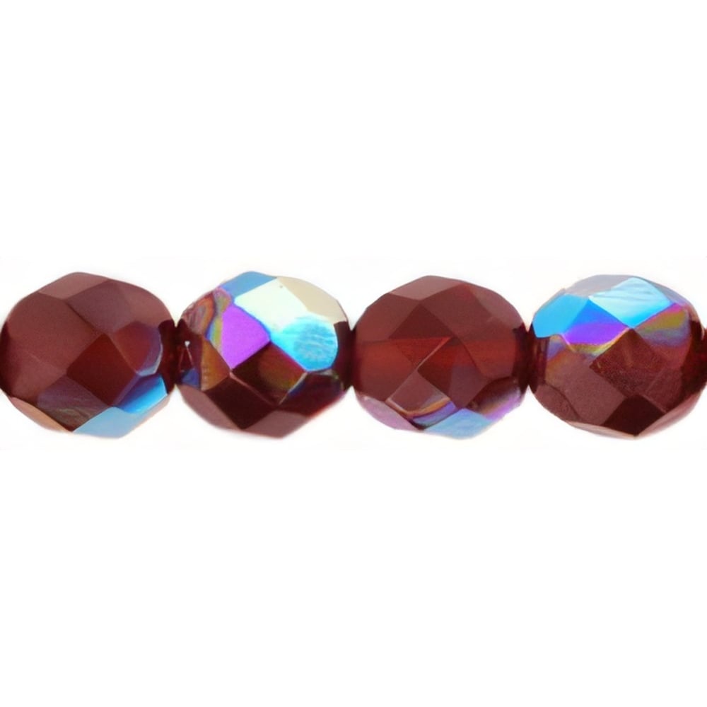 Czech Firepolish 8mm Ruby AB (25pcs) — Beadaholique
