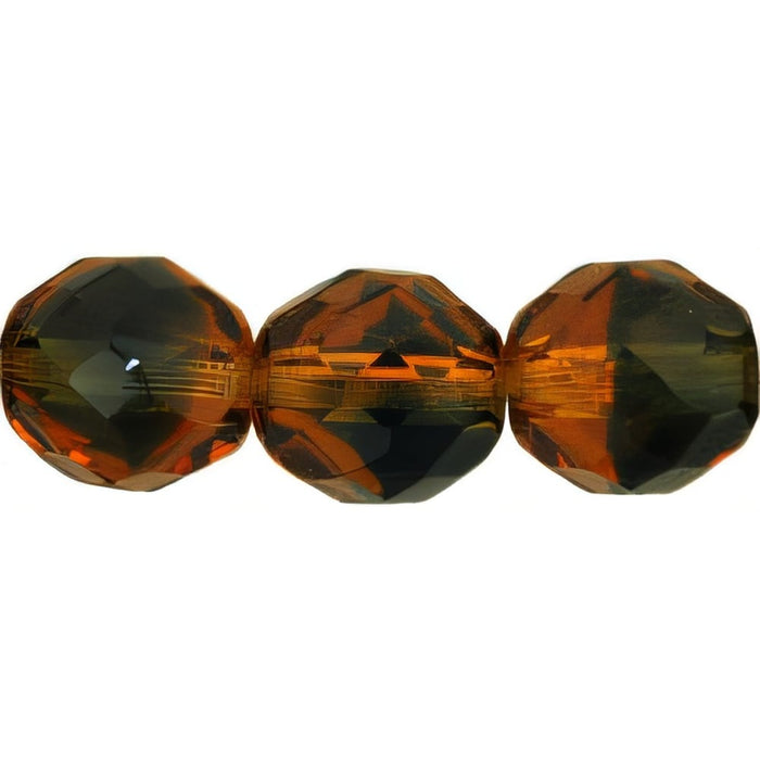 Czech Fire-Polish 10mm Topaz/Montana Blue (25pcs)