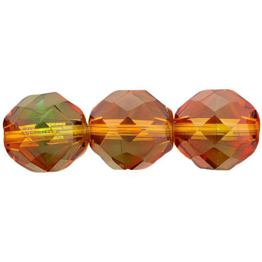 Czech Fire-Polish 10mm Topaz/Green (25pcs)