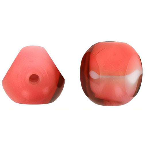 Czech German Style Triangle 10mm Pearl/Fuchsia (25pcs)