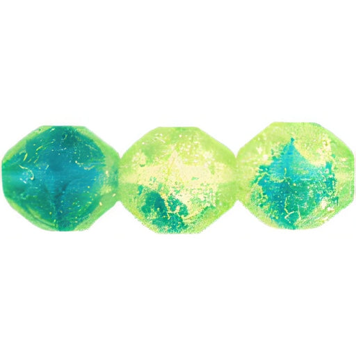 Czech Crackle Firepolish 10mm Green/Blue (25pcs)