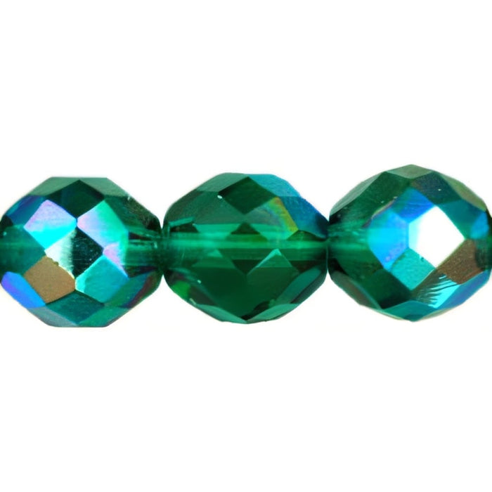 Czech Firepolish 10mm Persian Green AB (25pcs)