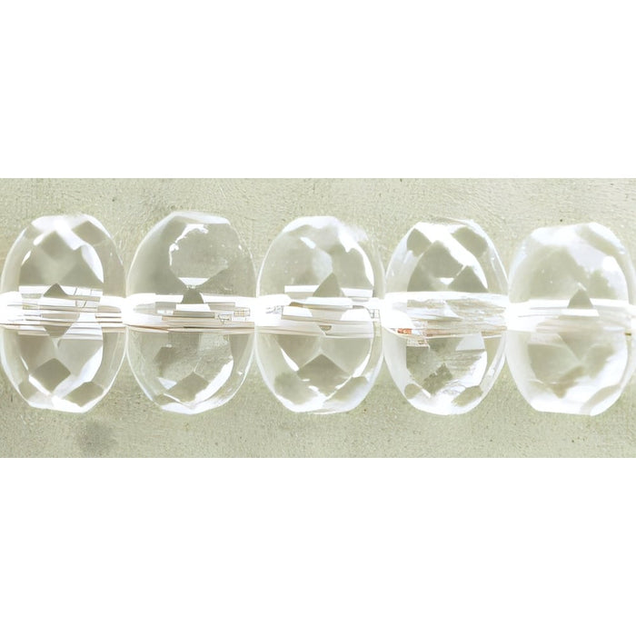 Czech Gem-Cut Rondelle 11 x 7mmmm Crystal (25pcs)
