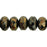 Czech Gem-Cut Rondelle 11 x 7mmmm Jet - Bronze Picasso (25pcs)