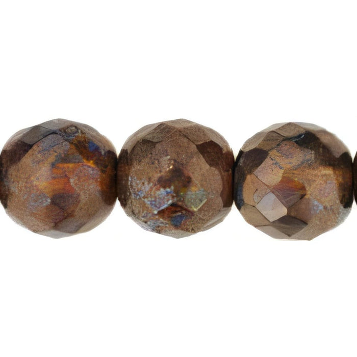 Czech Fire-Polish 12mm Luster - Transparent Gold/Smokey Topaz (25pcs)