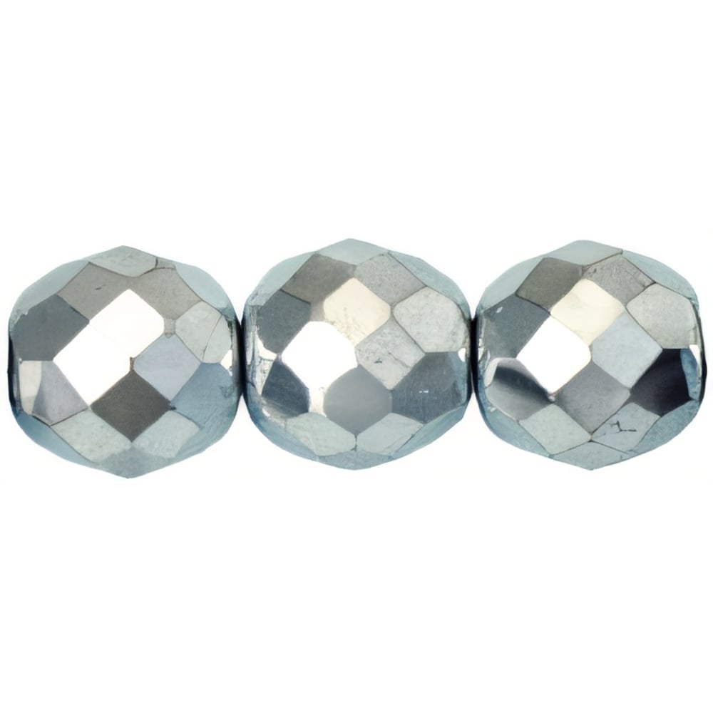 Czech Fire-Polish 12mm Silver (25pcs)