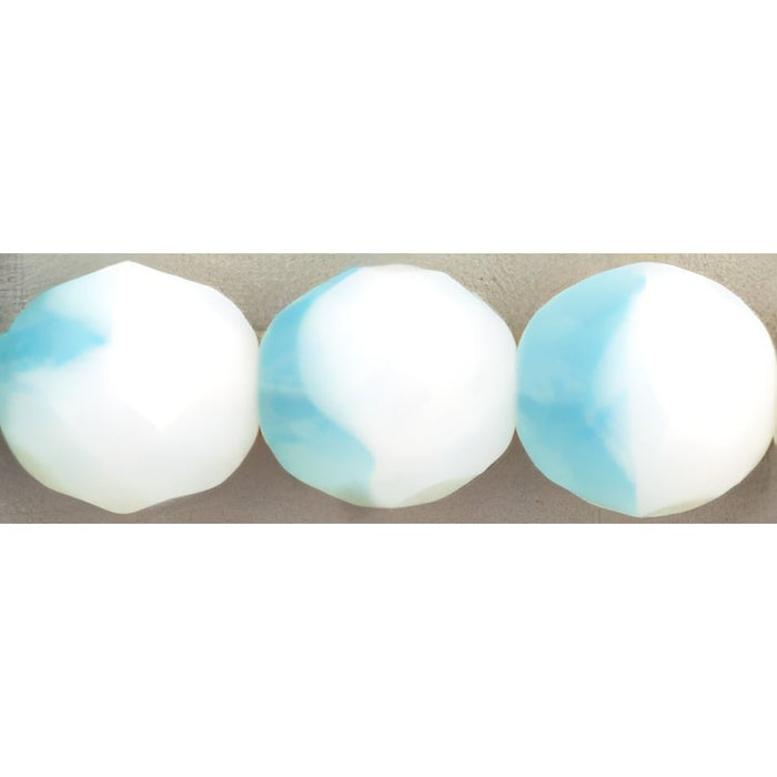 Czech Fire-Polish 12mm Iceberg Blue/Milky White (25pcs)