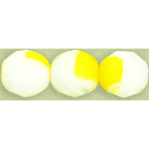 Czech Fire-Polish 12mm Lemon/ Milky White (25pcs)