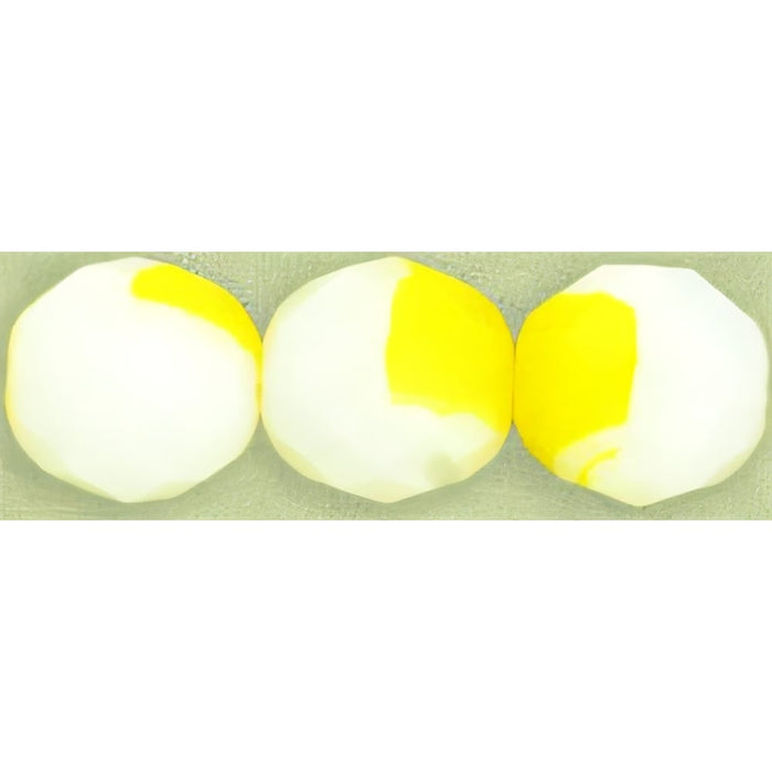 Czech Fire-Polish 12mm Lemon/ Milky White (25pcs)