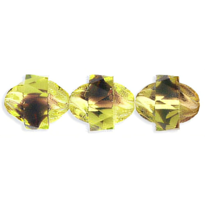 Czech Antique Style Facetted 12 x 9mm - Oval Olivine/Amethyst (25pcs)
