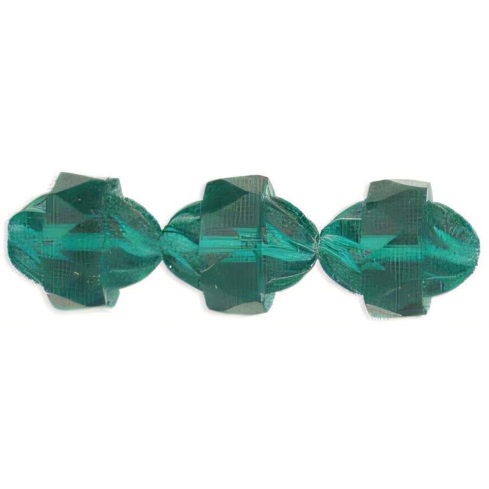 Czech Antique Style Faceted 12 x 9mm - Oval Emerald (25pcs)