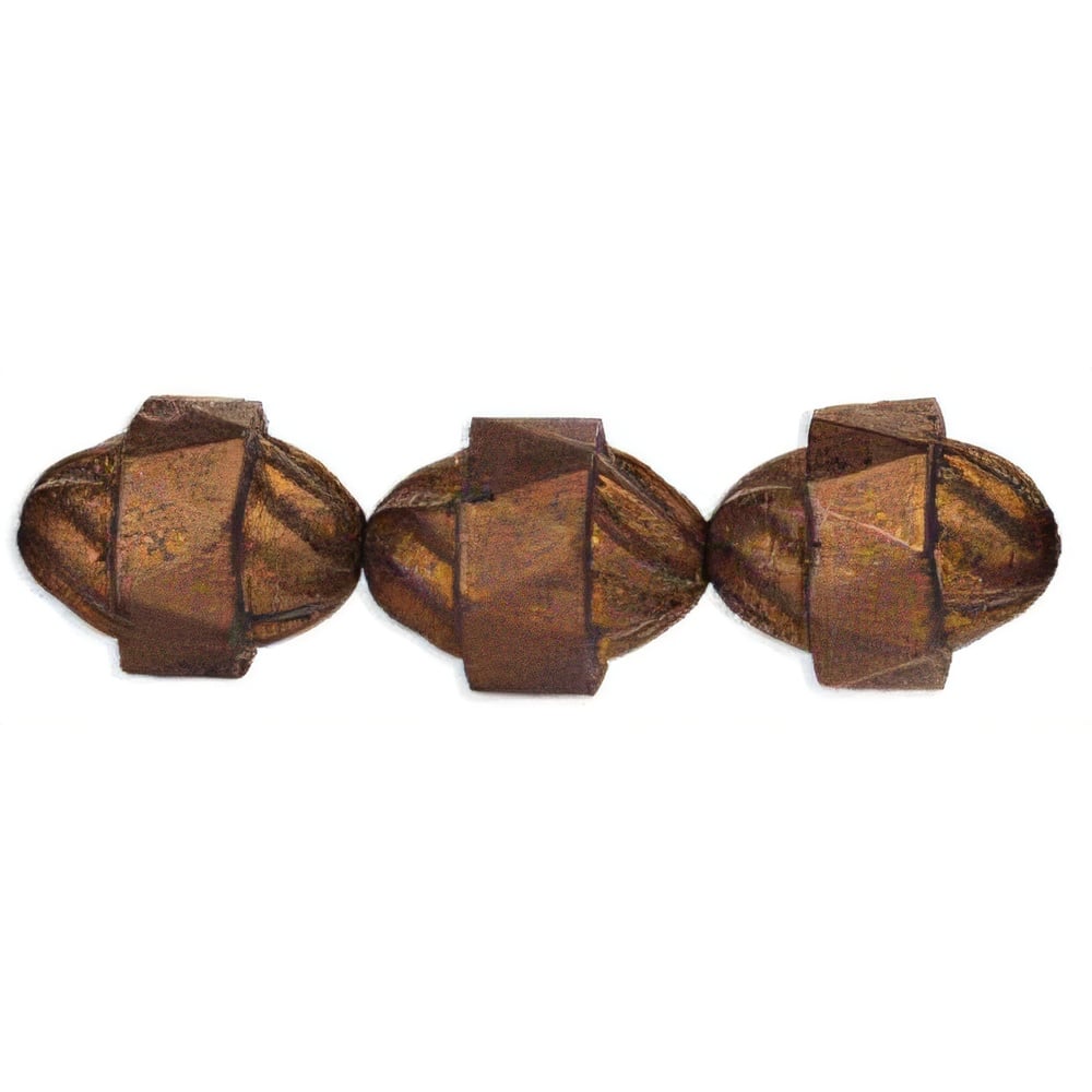 Czech Antique Style Faceted 12 x 9mm Oval Matte - Dk Bronze (25pcs)