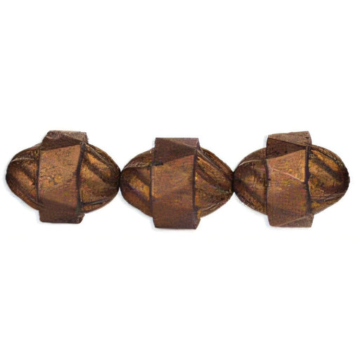 Czech Antique Style Faceted 12 x 9mm Oval Matte - Dk Bronze (25pcs)