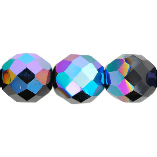 Czech Firepolish 12mm Jet AB (25pcs)