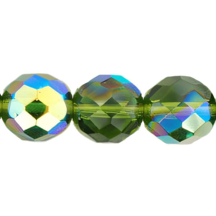 Czech Firepolish 12mm Olivine AB (25pcs)