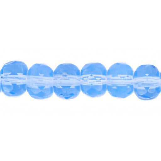 Czech Gem-Cut Rondelle 5 x 3mm Blue Chalcedony (50pcs)