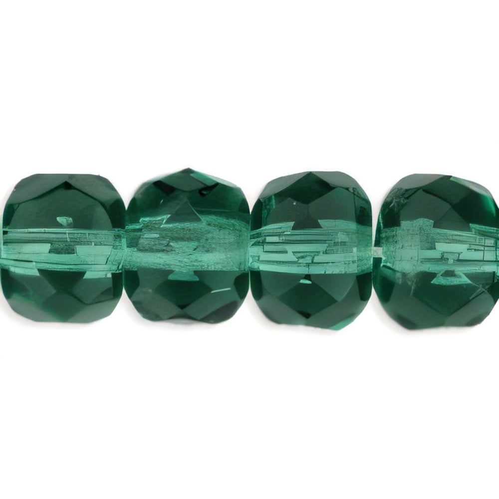 Czech Gem-Cut Rondelle 6 x 4mm Prairie Green (25pcs)