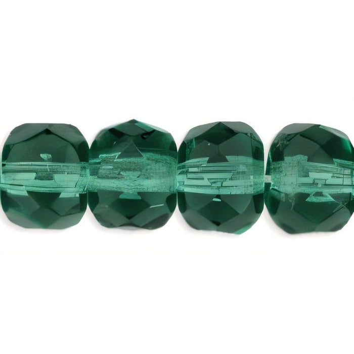 Czech Gem-Cut Rondelle 6 x 4mm Prairie Green (25pcs)
