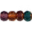 Czech Gem-Cut Rondelle 6 x 4mm Copper - Multi Color - Dark Mix (25pcs)