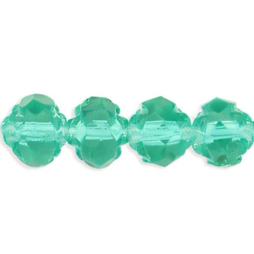 Czech Small Rosebud Fire-Polish 6 x 5mm Emerald (25pcs)