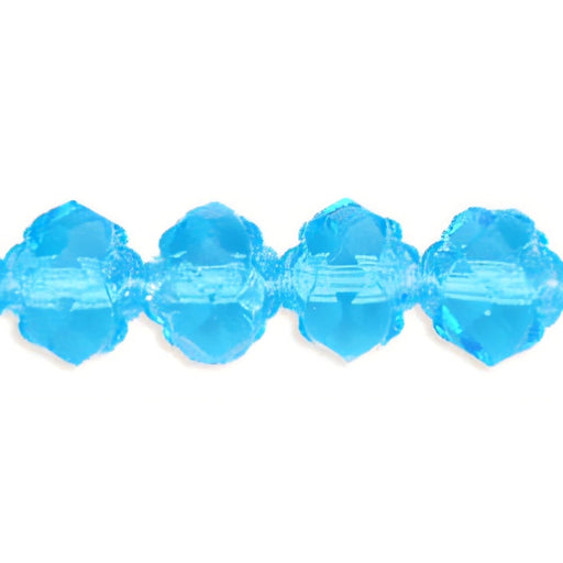 Czech Small Rosebud Fire-Polish 6 x 5mm Aquamarine (25pcs)