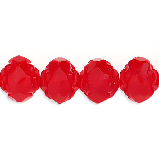 Czech Small Rosebud Fire-Polish 6 x 5mm Lt Siam Ruby (25pcs)