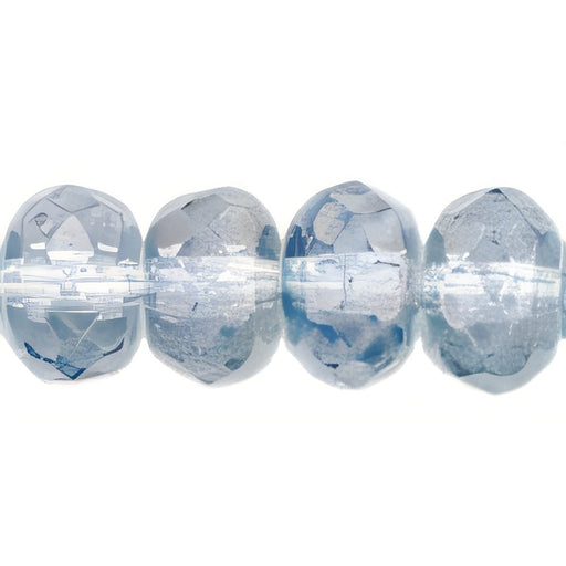 Czech Gem-Cut Rondelle 7 x 5mm Luster - Transparent Blue (25pcs)